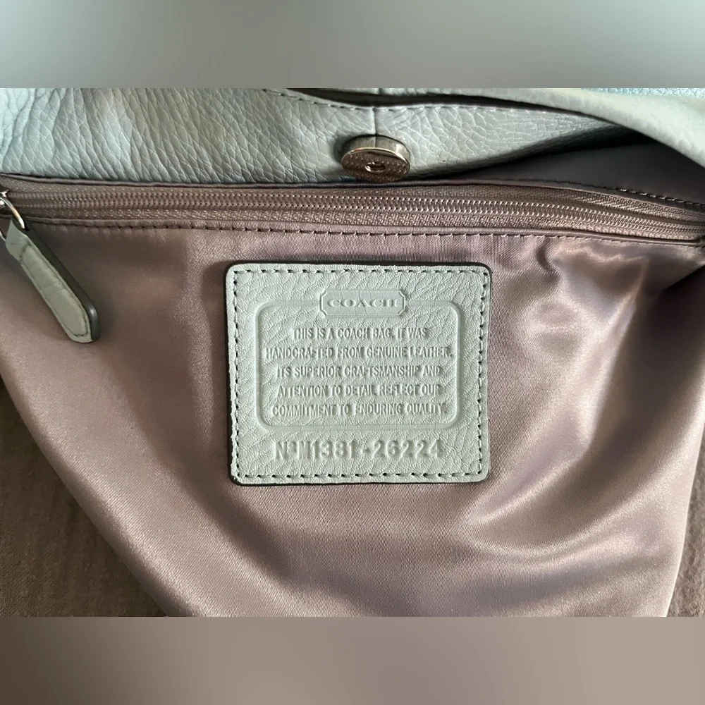 NWT vintage Coach Madison Phoebe Sea Mist blue leather shoulder bag tote - Picture 12 of 16